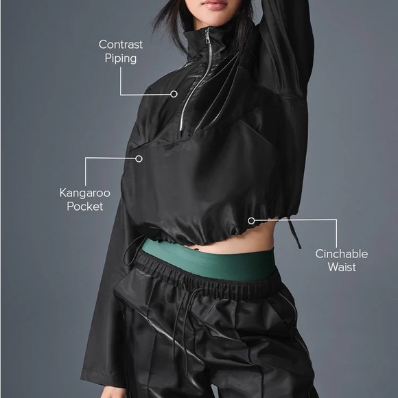 New alo with tags Cropped Afterglow Pullover black size small - Picture 4 of 7